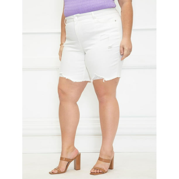 Womens New Blue Lilac Crepe Knee Length Pull On Shorts Ladies Plus Size